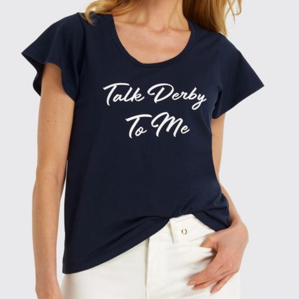 Draper James Navy Blue 'Talk Derby To Me' Tee